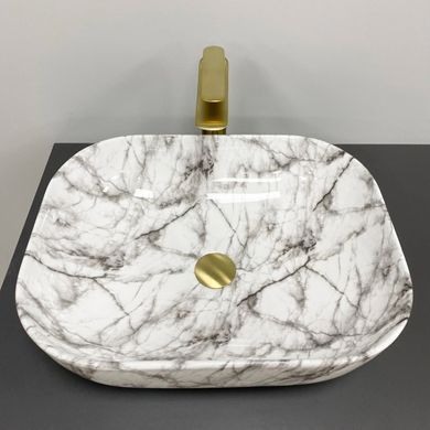 Умывальник (раковина) VBI BERGAMO BLACK STAINS GLOSSY накладной