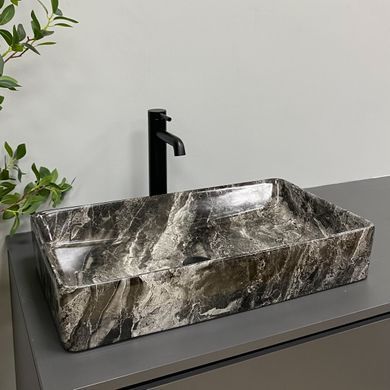 Умывальник (раковина) VBI TRIEST ANTHRACITE MARBLE накладной