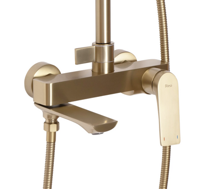 Душевой гарнитур REA AVALON BRUSHED GOLD матовое золото с изливом