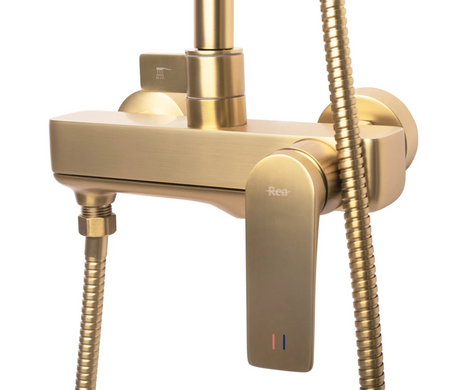 Душевой гарнитур REA AVALON BRUSHED GOLD матовое золото с изливом