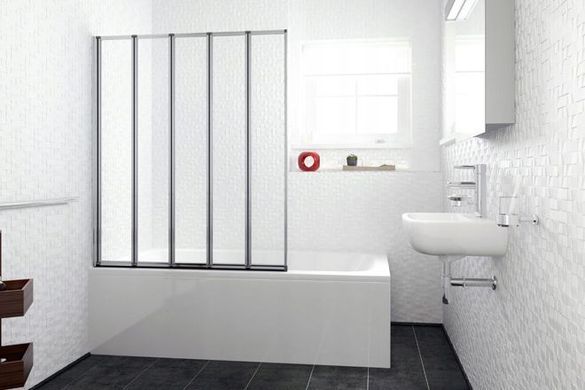 Шторка для ванны REA IDEA 120 CHROME складная