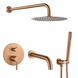 Душова система з виливом VBI MILANO BRUSHED COPPER для прихованого монтажу