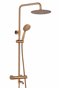 Душевой гарнитур VBI MILANO BRUSHED COPPER с термостатом и изливом