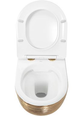 Підвісний унітаз REA CARLO FLAT BRUSH GOLD золотий