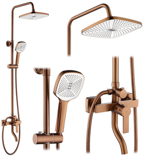 Душевой гарнитур REA ARGUS BRUSHED COPPER с изливом