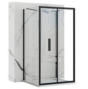 Душова кабіна REA RAPID FOLD 90х90 BLACK пристінна