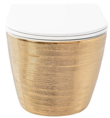 Підвісний унітаз REA CARLO FLAT BRUSH GOLD золотий