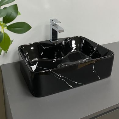 Умывальник (раковина) VBI FORLI BLACK MARMO GLOSSY накладной