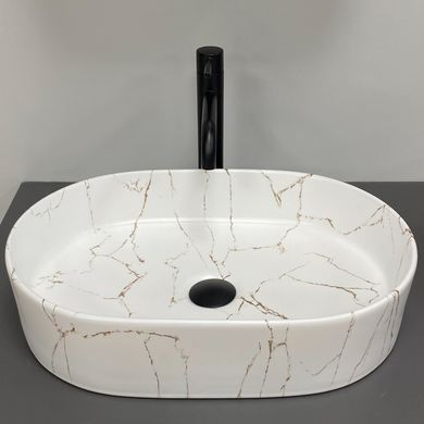 Умивальник (раковина) VBI VERONA 50 GOLD MARMO GLOSSY накладний
