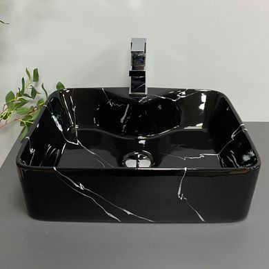 Умывальник (раковина) VBI FORLI BLACK MARMO GLOSSY накладной