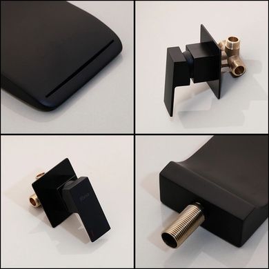 Смеситель для раковины (умывальника) REA MASON BLACK + BOX скрытого монтажа