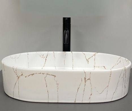 Умивальник (раковина) VBI VERONA 50 GOLD MARMO GLOSSY накладний