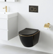 Підвісний унітаз REA CARLO BLACK MINI TORNADO FLAT GOLD EDGE