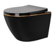 Підвісний унітаз REA CARLO BLACK MINI TORNADO FLAT GOLD EDGE