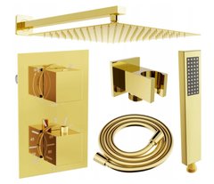 Душевая система с термостатом MEXEN CUBE DR02 GOLD + BOX скрытого монтажа