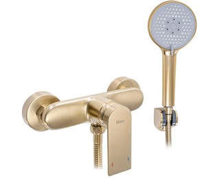 Смеситель для ванны и душа REA VERSO BRUSHED GOLD настенный без излива