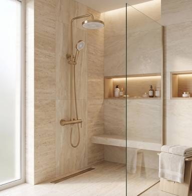 Душевой гарнтитур REA GRACE BRUSHED GOLD