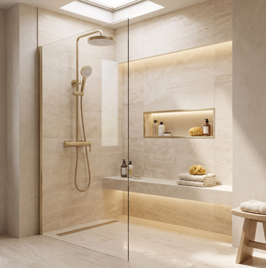 Душевой гарнтитур REA GRACE BRUSHED GOLD
