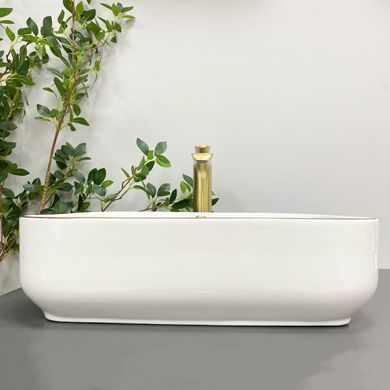 Умывальник (раковина) VBI PALERMO WHITE GOLD EDGE накладной