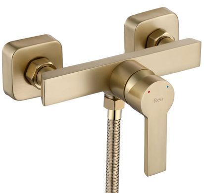 Смеситель для ванны и душа REA ARGUS BRUSHED GOLD настенный без излива