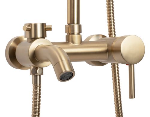 Душевой гарнитур REA LUIS BRUSHED GOLD матовое золото с изливом