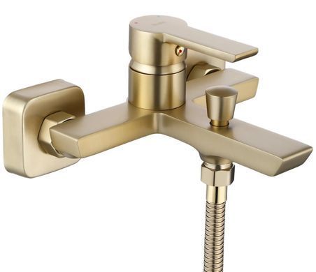 Змішувач для ванни та душу REA ARGUS BRUSHED GOLD настінний з виливом