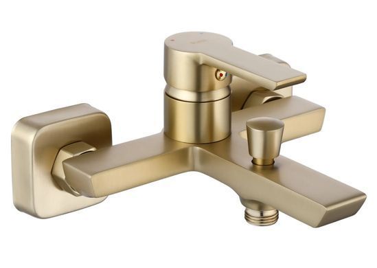 Змішувач для ванни та душу REA ARGUS BRUSHED GOLD настінний з виливом