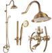Душевой гарнитур REA BERGAMO ANTIQUE BRONZE с изливом