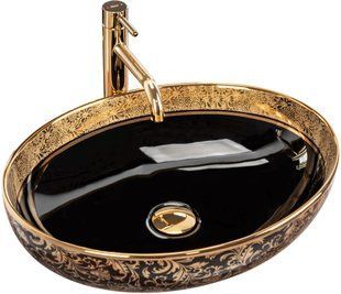Умывальник (раковина) REA MARGOT GOLD BLACK накладной