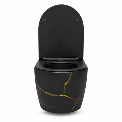 Подвесной унитаз VBI VULCANO BLACK MARBLE MATT TORNADO