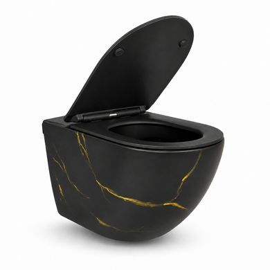 Подвесной унитаз VBI VULCANO BLACK MARBLE MATT TORNADO