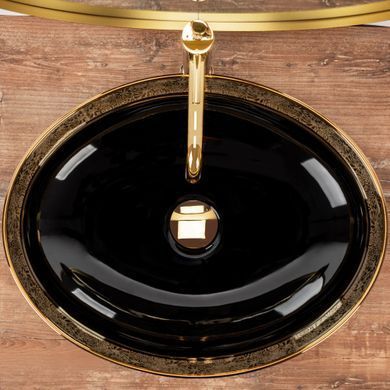 Умывальник (раковина) REA MARGOT GOLD BLACK накладной