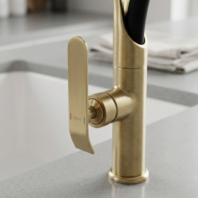 Смеситель для кухни REA CASTOR BLACK BRUSHED GOLD