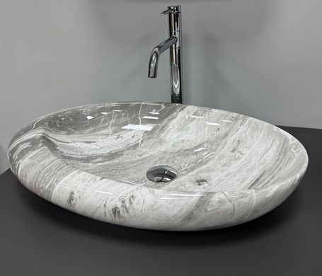 Умывальник (раковина) VBI VICENZA M GREY STONE GLOSSY накладной