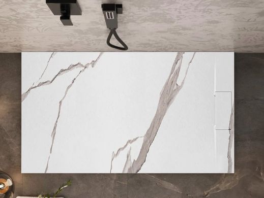 Душевой поддон REA BAZALT 80x100 CARRARA WHITE