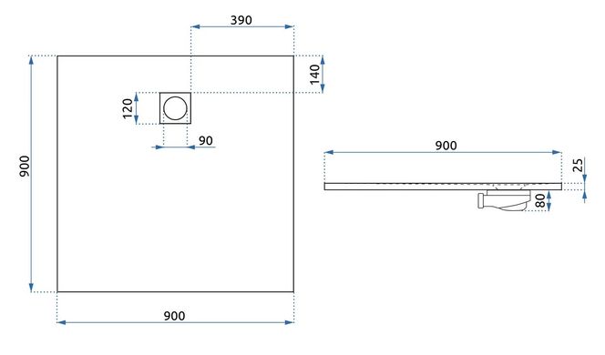 Душовий піддон REA MAGNUM 90X90 BLACK