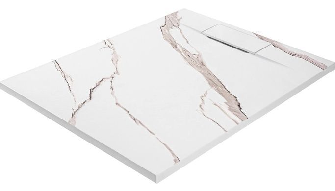 Душевой поддон REA BAZALT 80x100 CARRARA WHITE