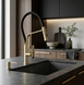 Смеситель для кухни REA CASTOR BLACK BRUSHED GOLD