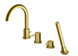 Смеситель для ванны KOHLMAN AXEL BRUSHED GOLD на борт ванны
