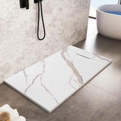 Душевой поддон REA BAZALT 80X100 CARRARA WHITE