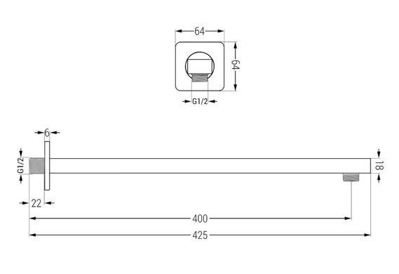 Душевая система с термостатом MEXEN CUBE DR02 GRAFIT + BOX скрытого монтажа