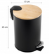 Кошик для сміття YOKA VINI BLACK BAMBOO 3л. для ванної кімнати *