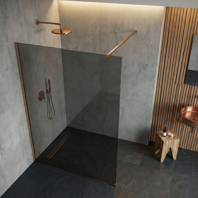 Душова стінка REA FLEXI 90 GREY BRUSHED COPPER