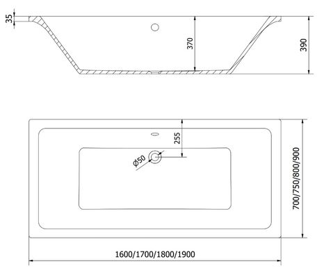 Ванна встраиваемая MEXEN CUBE 180x90 WHITE акриловая