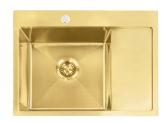 Стальная кухонная мойка REA FIN BRUSHED GOLD