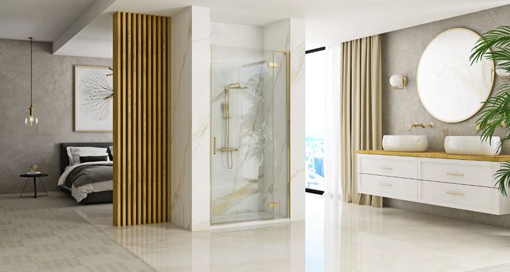 Душевая дверь REA HUGO 80 BRUSHED GOLD
