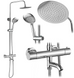 Душевой гарнитур REA LUNGO DIAMOND CHROME с термостатом и изливом