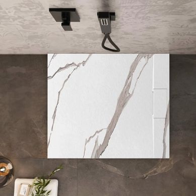 Душевой поддон REA BAZALT 90X90 CARRARA WHITE