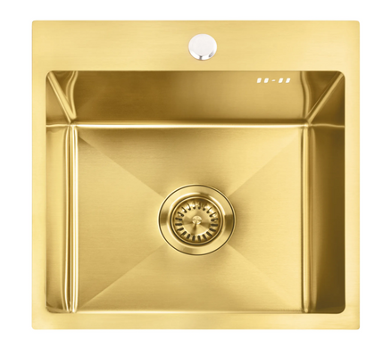 Стальная кухонная мойка REA LEO 40 BRUSHED GOLD