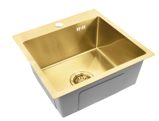 Стальная кухонная мойка REA LEO 40 BRUSHED GOLD